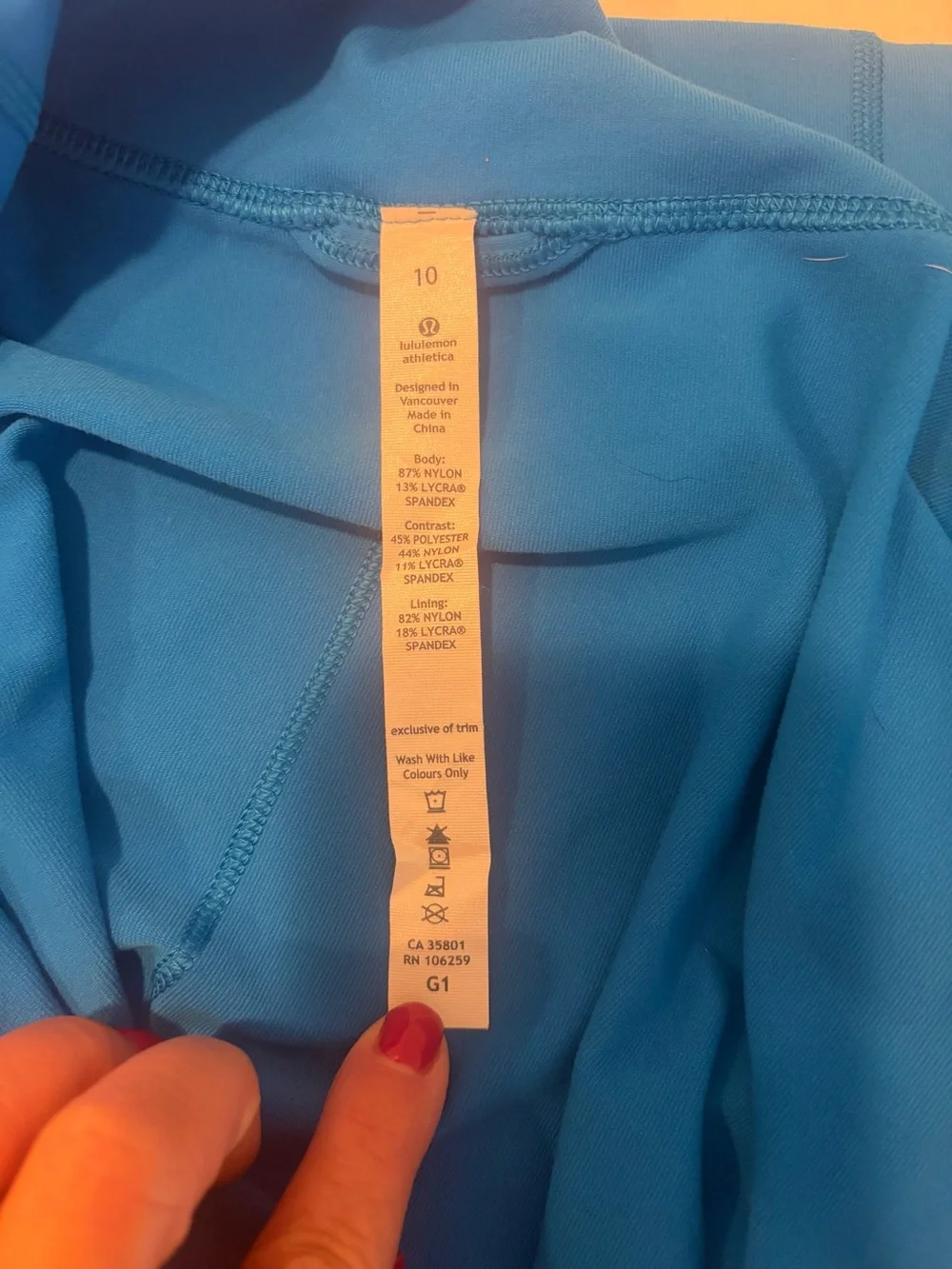 lululemon athletica Bright Blue Zip Jacket with Striped Sleeves size 10